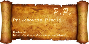 Prikosovits Placid névjegykártya